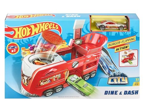 Hot Wheels Dine & Dash Playset, Action Car or Vehicles, 1 Car for Kids 4 Years Old & Older
