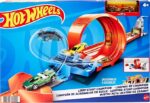 Hot Wheels Loop Stunt Champion with Dual Loop, Dual Launch Trackset, Spring Ramp 1 Car for Kids