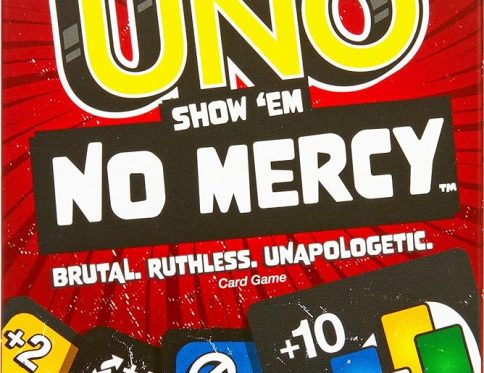 UNO No Mercy Card Mattel Game for Kids, Adults and Family Parties. Travel with Extra Cards.