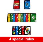UNO No Mercy Card Mattel Game for Kids, Adults and Family Parties. Travel with Extra Cards. - Image 3