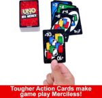 UNO No Mercy Card Mattel Game for Kids, Adults and Family Parties. Travel with Extra Cards. - Image 4
