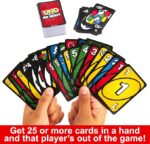 UNO No Mercy Card Mattel Game for Kids, Adults and Family Parties. Travel with Extra Cards. - Image 6
