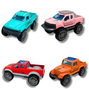 Alloy Truck Cars Pull Back Multicolor Durable, Non-Toxic (Pack of 6) Gift for Kids