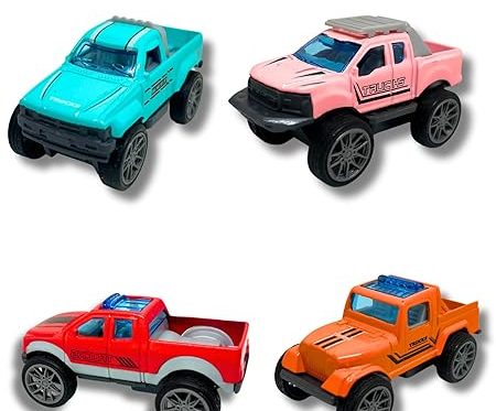 Alloy Truck Cars Pull Back Multicolor Durable, Non-Toxic (Pack of 6) Gift for Kids