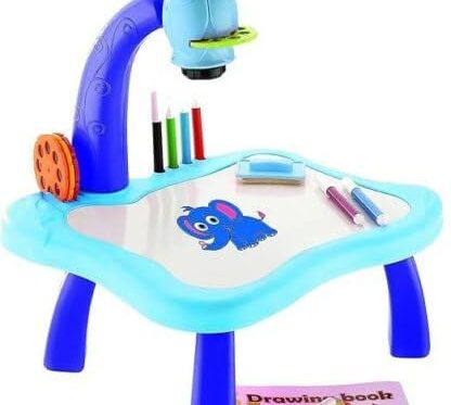 Drawing Projector Table with 24 Pattern ,Water Pens, Lamp for Better Creativity & Ed. 5+yrs Blue