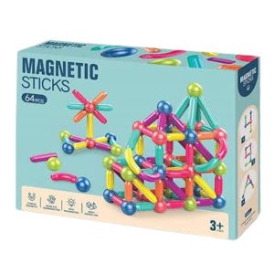 Magnetic Sticks Puzzle 3+yrs (64 pcs) Modern Age Trend Variable Magnetic Rod
