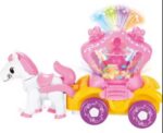 Musical horse with Carriage and Flashing Rotating Lights Toys for Boys and Girls - Image 2
