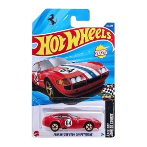 Hot Wheels Ferraari 365 GTB4 Competizione, 2025 Race Day Series, Die-Cast Model Car, Red