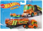 Hot Wheels Super Rigs Big Rig Heat Truck with Die-Cast Car Fiery Hauler Fun for Kids & Collectors