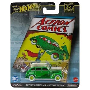 Hot Wheels Premium Pop Culture DC Action Comics Action Sedan, Metal Diecast Car, Green