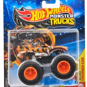 Hot Wheels Monster Trucks Live Tiger Includes Crushed Car for Kids & Collectors