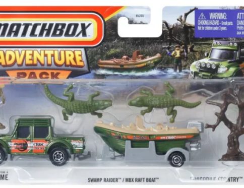 Matchbox by Mattel – 2025 Matchbox Adventure Pack- Pack of 1 Pcs – Swamp Raider & MBX Raft Boat