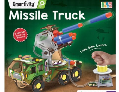 Smartivity DIY Military Vehicle for Kids 8-14 Years, Army Truck with Air Powered – Missle Launch