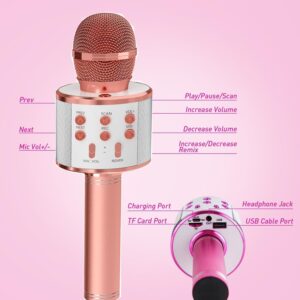Karaoke Wireless Bluetooth Mic for Singing / Rechargeable Kids Mic with Speakers 3-12 Years Assorted