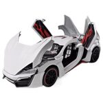 Lykan Hyper Diecast Alloy Metal Pull Back Car with Openable Doors,Light & Music Gifts Toys for Kids - Image 2