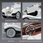 Mercedes-Benz Classic 500K Diecast Metal Vintage Retro Pull Back Toy Car Gift for Kids - White - Image 2