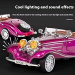 Mercedes-Benz Classic 500K Diecast Metal Vintage Retro Pull Back Toy Car Gift for Kids - Purple - Image 2