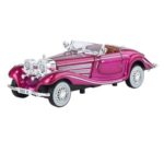 Mercedes-Benz Classic 500K Diecast Metal Vintage Retro Pull Back Toy Car Gift for Kids - Purple