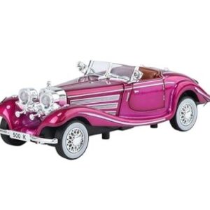 Mercedes-Benz Classic 500K Diecast Metal Vintage Retro Pull Back Toy Car Gift for Kids – Purple