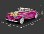 Mercedes-Benz Classic 500K Diecast Metal Vintage Retro Pull Back Toy Car Gift for Kids - Purple - Image 3