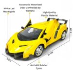 Simulated Model Supercars - Automatic Door Open-Close RC Car Yellow - Image 2