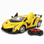 Simulated Model Supercars - Automatic Door Open-Close RC Car Yellow - Image 4