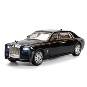 Rolls Royce Phantom Diecast Model Car Alloy, Sound, Light, Openable Doors, Pull Back Vehicle Toy