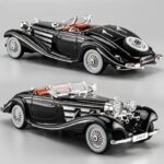 Mercedes-Benz Classic 500K Diecast Metal Vintage Retro Pull Back Toy Car Gift for Kids - Black - Image 3