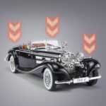 Mercedes-Benz Classic 500K Diecast Metal Vintage Retro Pull Back Toy Car Gift for Kids - Black - Image 5