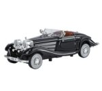 Mercedes-Benz Classic 500K Diecast Metal Vintage Retro Pull Back Toy Car Gift for Kids - Black