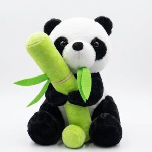 Panda Sitting on Bamboo – 30cm