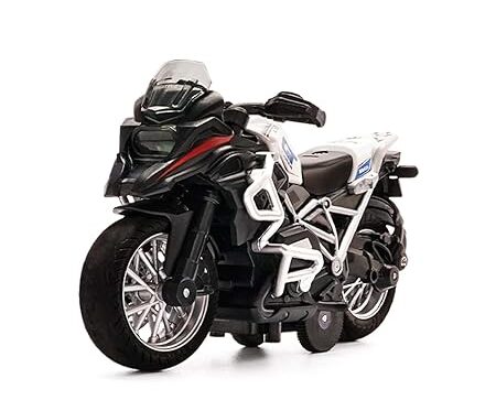 Nexus Motorcycle GT – Tourer, Die Cast Model Bike, Lights and Music toy For Kids and Fans – White