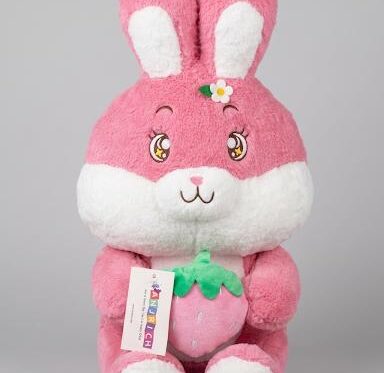 Plush Rabbit with Strawberry Pink