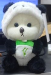 Hoodie Teddy with cup small black & white 19 cm