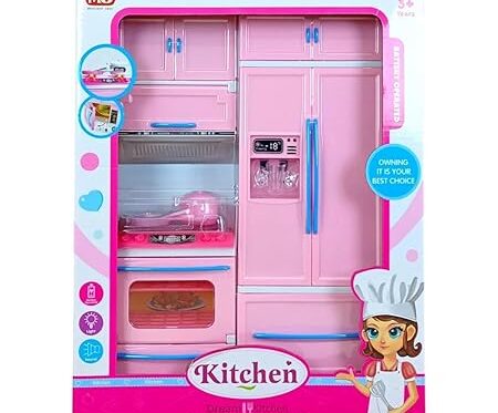 My Little Chefs Playhouse, 2-Door Mini Kitchen Set with Utensils, Pretend Play Cooking Toy for Kids