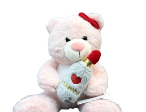 Pink Teddy with lipstick