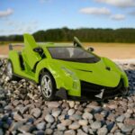 Simulated Model Supercars - Automatic Door Open-Close RC Car - Green - Image 3