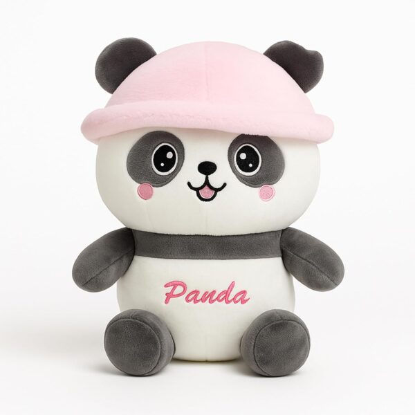Cap Panda Grey and Pink Teddy