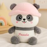 Cap Panda Grey and Pink Teddy - Image 2