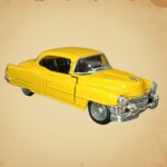 1908 Classic Car Pull Back Metal Car .Cream and Yellow