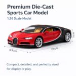Bugatti die Cast Metal 1.32 Scale Model - Red - Image 2