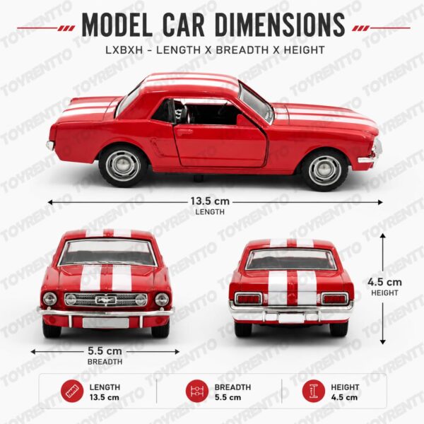 1908 Classic Car Die Cast 1.32 - Ford Mustang Red