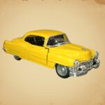 1908 Classic Car Pull Back Metal Car Yellow