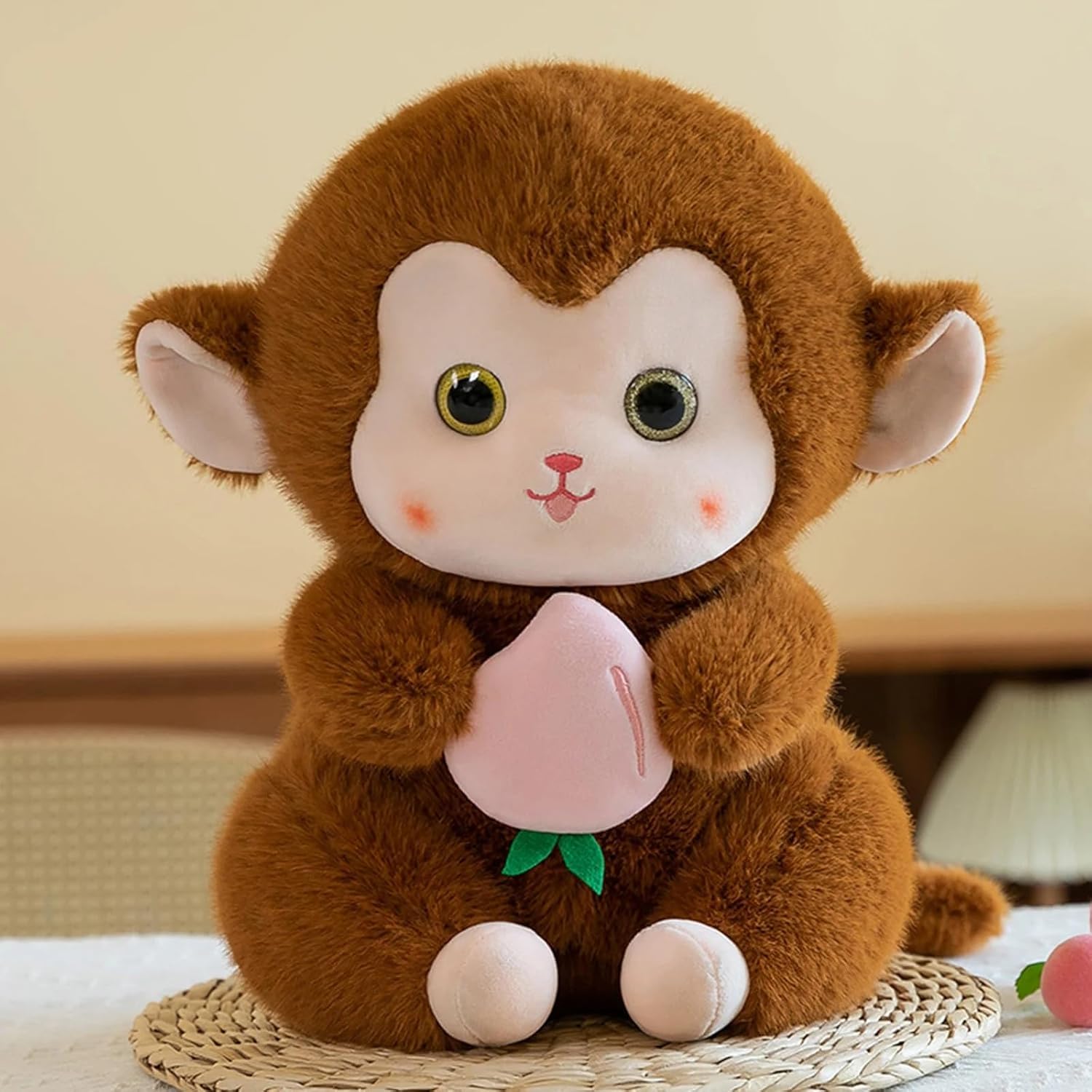 3123086 Cute Monkey With Peach - Brown - Image 1