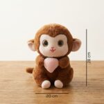 Cute Monkey With Peach - Brown - Image 6