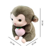Cute Monkey With Peach - Grey - Image 4