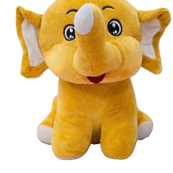 Cute Crown Elephant Plush Toy - Yellow