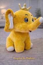 Cute Crown Elephant Plush Toy - Yellow - Image 2
