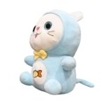 Cat with Fish pattern plush L.Blue 23cm - Image 2