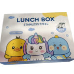 4 Compartment Stainless Steel Lunch Box 1000ml with 150ml Soup Bowl assorted - Image 3
